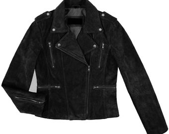 suède leather zip knit jacket black 2XL Men's Suede Shirt Zipper Jacket Full Zip Casual Vintage