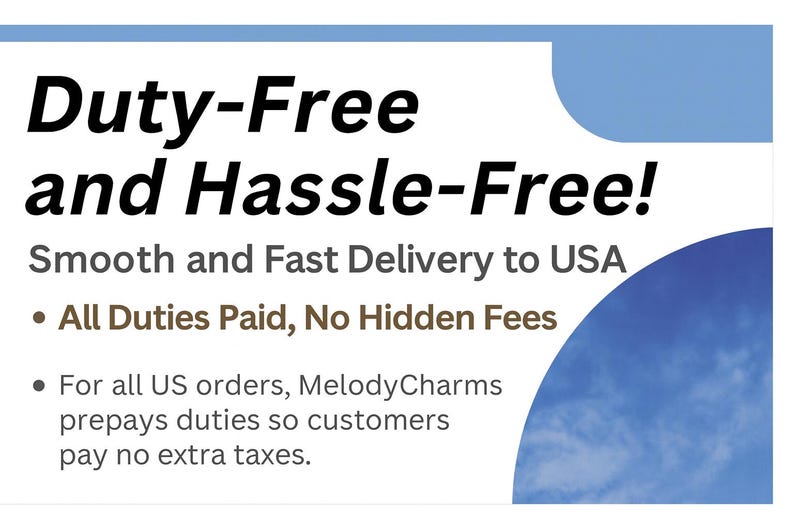 May include: A white graphic with the text "Duty-Free and Hassle-Free!" in bold black font. Below, it states "Smooth and Fast Delivery to USA." Additional text highlights "All Duties Paid, No Hidden Fees."