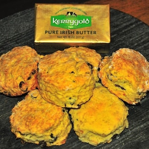 Irish Soda Bread Scones with Raisins- Traditional Small Batch Scones (6) made with Kerrygold Butter |