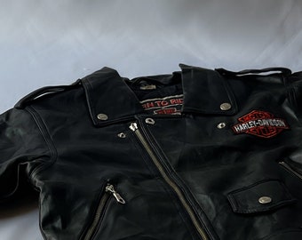 Vintage Harley Davidson Leder Bikerjacke