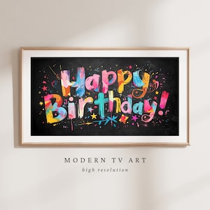 Happy Birthday Samsung Frame TV Art, Frame TV Art Happy Birthday, Samsung Art TV Birthday Party, Digital Download for Samsung Frame, Poster