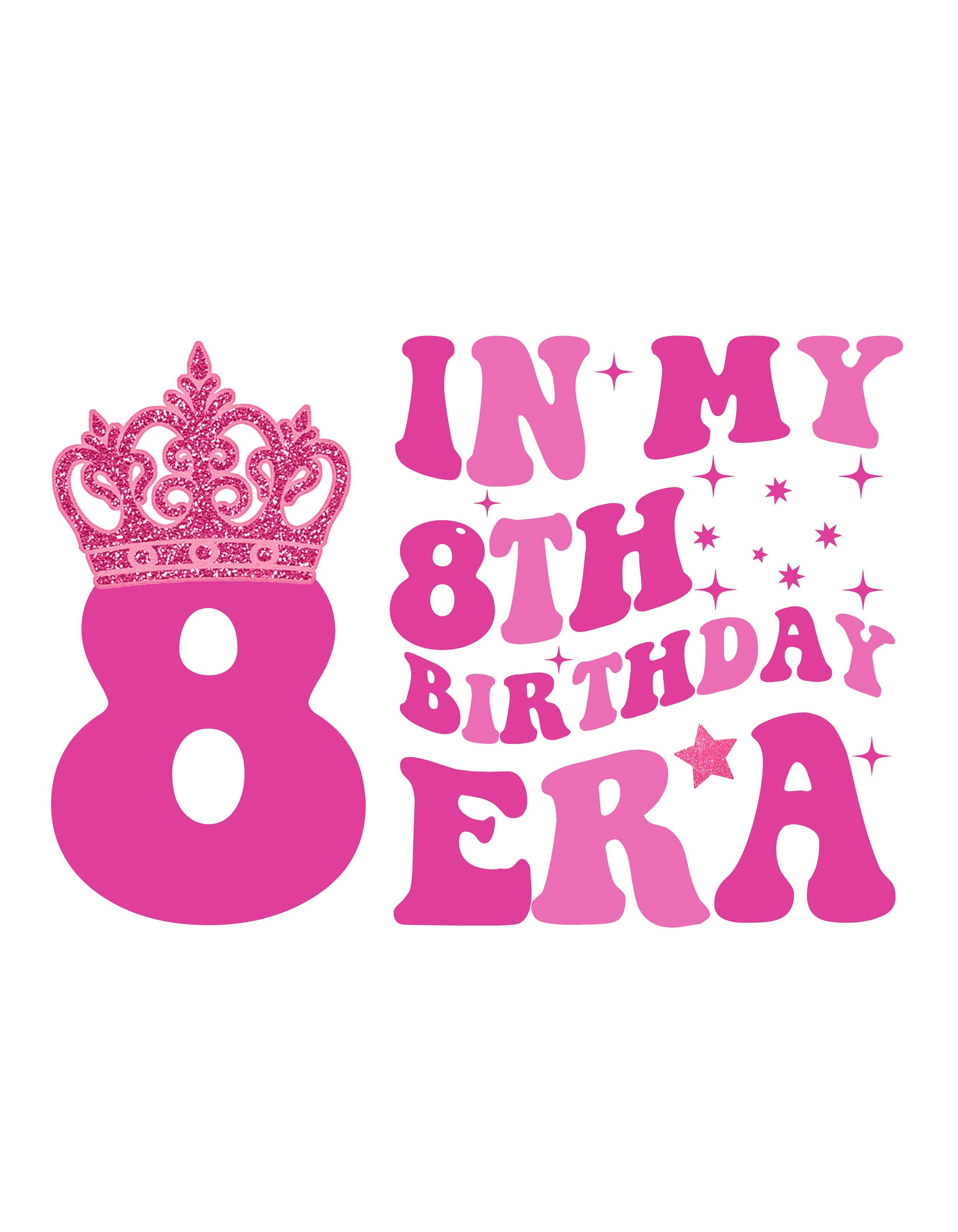 In my 8th birthday Era svg,png, Girl 8th birthday Era svg png, Kids Birthday Png, Birthday Princess, 8th birthday Png, Vintage 8th