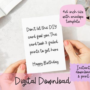 Geburtstagskarte zum ausdrucken DIY Birthday Card Sofort download Geburtstagskarte
