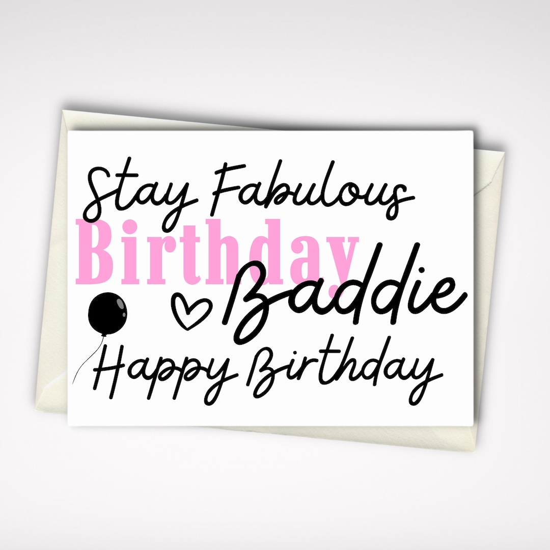 Baddie Birthday Card | Birthday Baddie Card - Etsy
