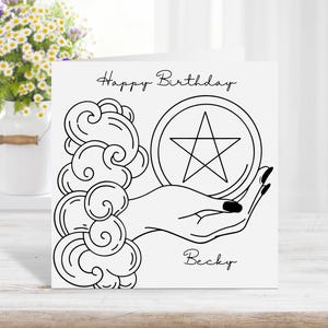 Wiccan Birthday Card | Pentagram Birthday Card | Perfect for Wiccans Birthday | Symbol of Protection and Balance