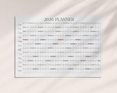 Simple 2026 Year Planner Printable Annual Yearly Calendar 2026 Digital Calendar 2026 Wall Planner Year at a glance, INSTANT PDF DOWNLOAD