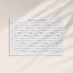 Simple 2025 Year Planner Printable Annual Yearly Calendar 2025 Digital ...