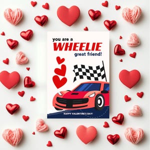 PRINTABLE Boys Classroom Valentines Cards Racing Car Valentines Day ...