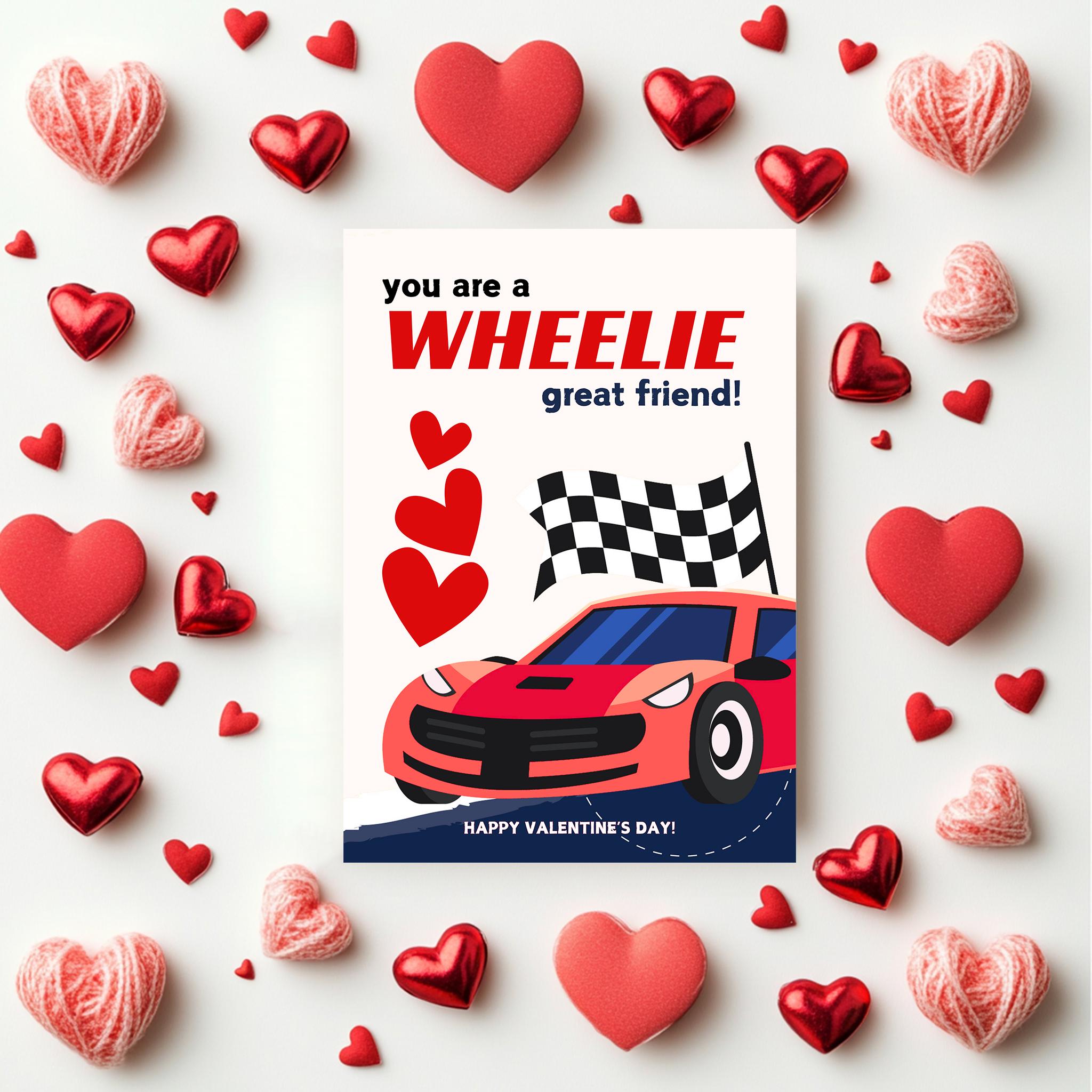 PRINTABLE Boys Classroom Valentines Cards Racing Car Valentines Day ...