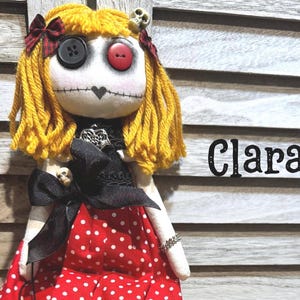 Gothic Doll, Handmade OOAK Unique Design, Creepy Cute Art Doll, Collectible Adorable Dark Doll, perfect gift for doll lovers, Creepy doll