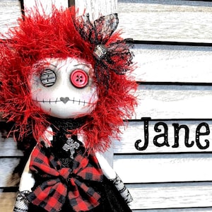 Muñeca gótica, diseño único OOAK hecho a mano, muñeca de arte linda y espeluznante, muñeca oscura adorable coleccionable, regalo perfecto para los amantes de las muñecas, muñeca espeluznante
