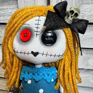 Gothic Doll - Handmade OOAK Unique Design Creepy Cute Art Doll, Collectible Dark Doll, Perfect Gift for Doll Lovers & Collectors, dark doll