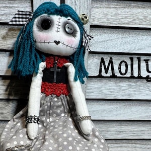 Gothic Doll - Handmade OOAK Unique Design Creepy Cute Art Doll, Collectible Dark Doll, Perfect Gift for Doll Lovers & Collectors, dark doll