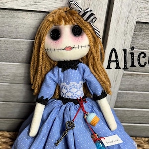 Alice. Gothic doll, hand made doll, OOAK, unique design doll, cute doll, creepy doll, art doll, collectible, Unique doll, adorable doll.
