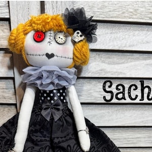 Gothic Doll - Handmade OOAK Unique Design Creepy Cute Art Doll, Collectible Dark Doll, Perfect Gift for Doll Lovers & Collectors,  dark doll