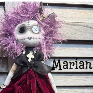 Gothic Doll - Handmade OOAK Creepy Art Doll, Unique Collectible, Adorable Dark Design, Perfect Gift for Doll Lovers