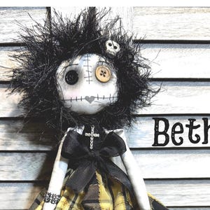 Gothic Doll, Handmade OOAK Unique Design, Creepy Cute Art Doll, Collectible Adorable Dark Doll, perfect gift for doll lovers, Creepy doll