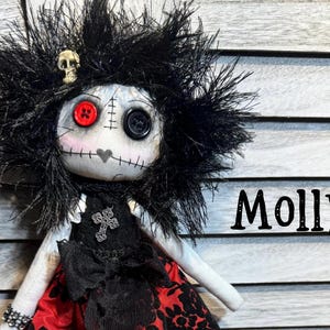 Gothic Doll, Handmade OOAK Unique Design, Creepy Cute Art Doll, Collectible Adorable Dark Doll, perfect gift for doll lovers, Creepy doll