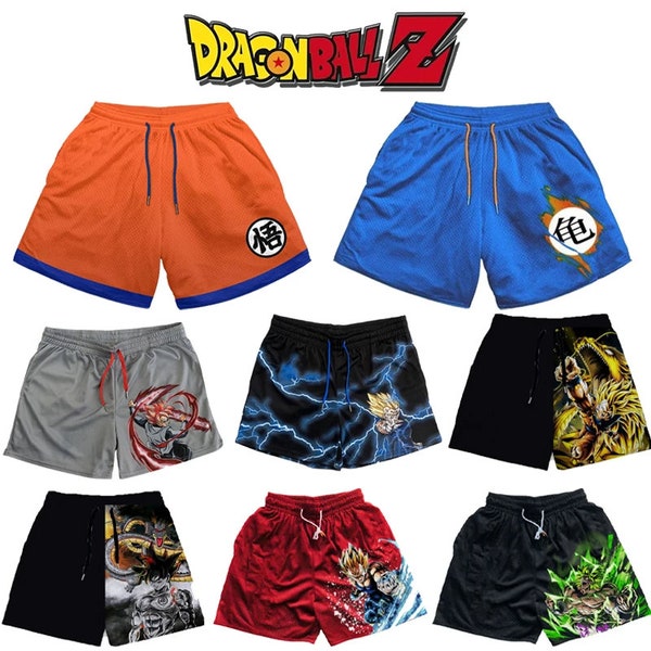 Short anime Dragon Ball hommes femmes imprimés de sport décontractés short de plage respirant été fitness GYM short de basket-ball à séchage rapide classique