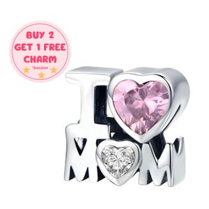 I Love Mom Charm For Bracelet, 925 Sterling Silver Mom Charm For Bracelet, Mothers Day Gifts, Gifts For Mothers