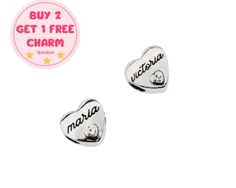 Personalisierter Sterling Silber Charm Anhänger: Gravur Namen Bead