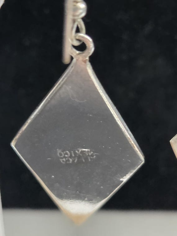 Vintage Dangle Silver Abalone Shell Earrings. Alp… - image 4