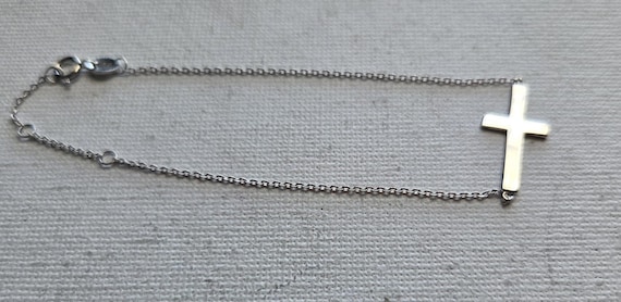 Sterling Horizontal Cross Bracelet View 5
