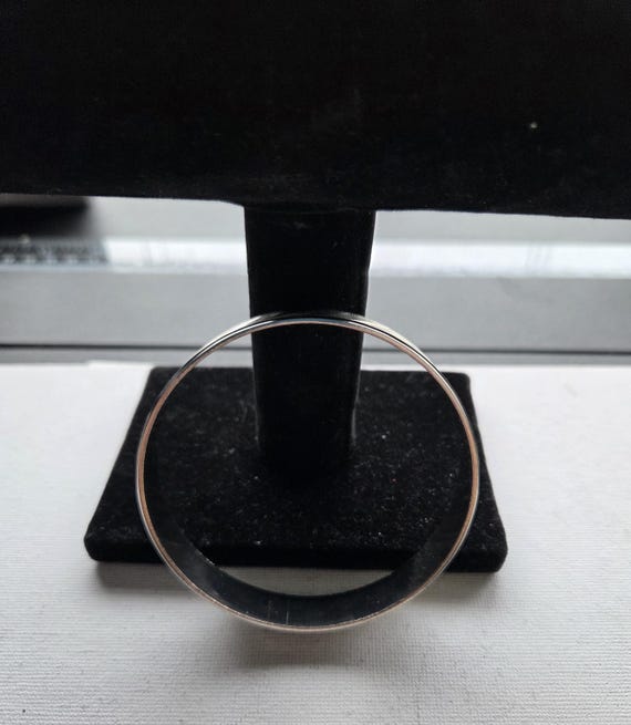 Bangle Silvertone Etched Bracelet - image 3