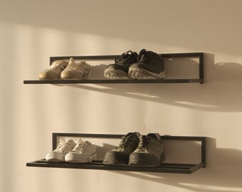Zapatero de metal montado en la pared, organización de entrada para zapatos, almacenamiento de zapatos de entrada, regalo de inauguración de la casa, zapatero pequeño