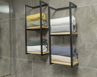 Shelf Bathroom Towel Rail, Bathroom Metal Towel Rack, Blanket Storage, Housewarming Gift