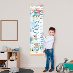 Kids Growth Chart, Adventure Nursery Decor, Custom Name Height Chart, Newborn Keepsake, Toddler Milestone Gift, Kids Room Wall Hanging