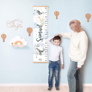 Baby Height Ruler, Custom Name Growth Chart, Nursery Room Decor, Ocean Theme Kids Room, Personalized Wall Ruler, Toddler Height Tracker