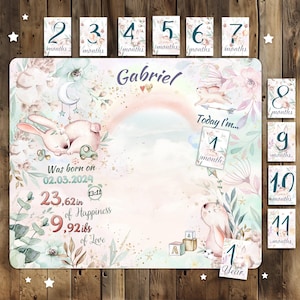 Couverture photo nouveau-né pour bébé fille, nouvelle maman ou cadeau grossesse, cadeau baby shower, cartes mensuelles pour bébé garçon, couverture photos mensuelles