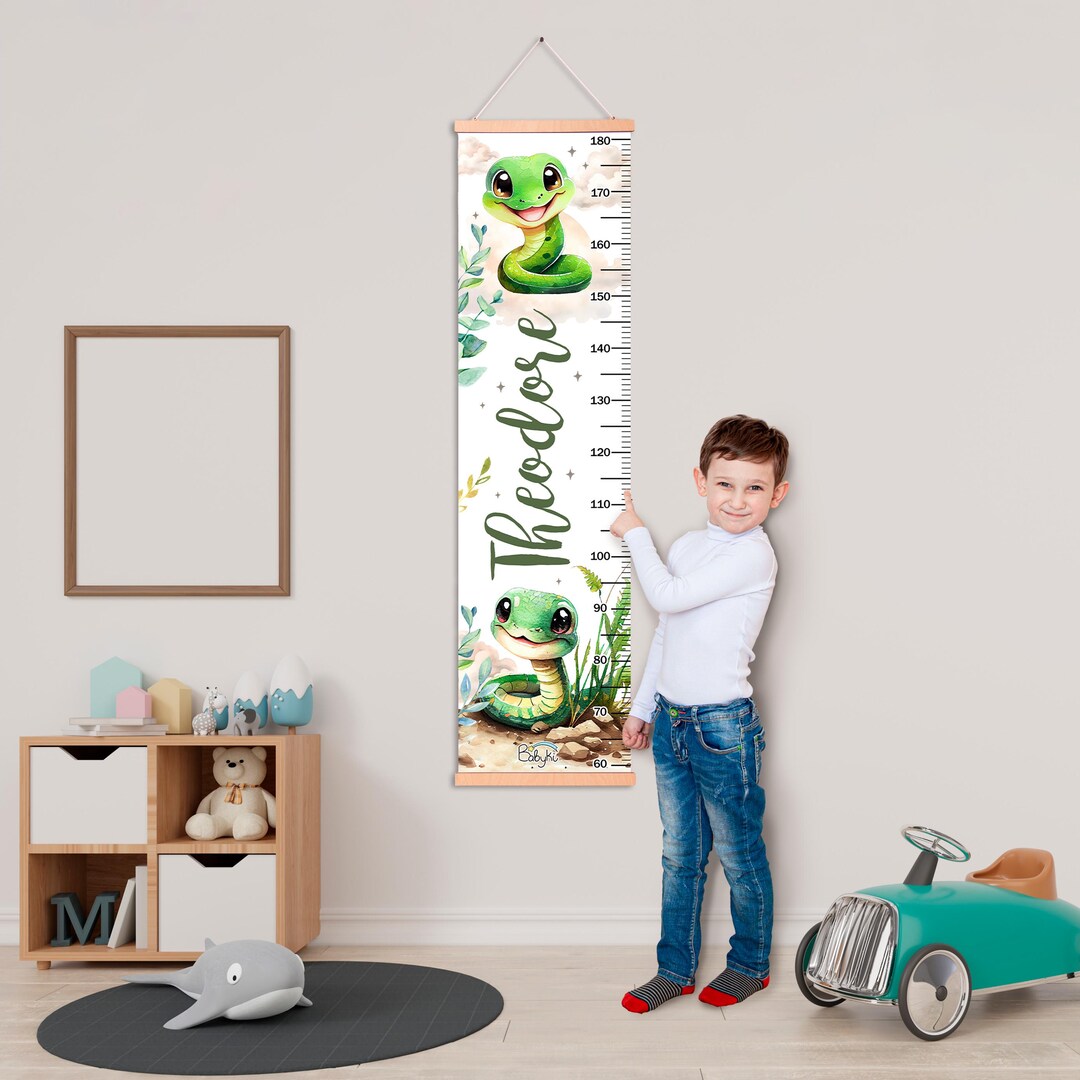 Photo inspiration: Snake Growth Chart Print Reference: Cute Green Snake Personalized Kids Growth Chart Custom Name Height