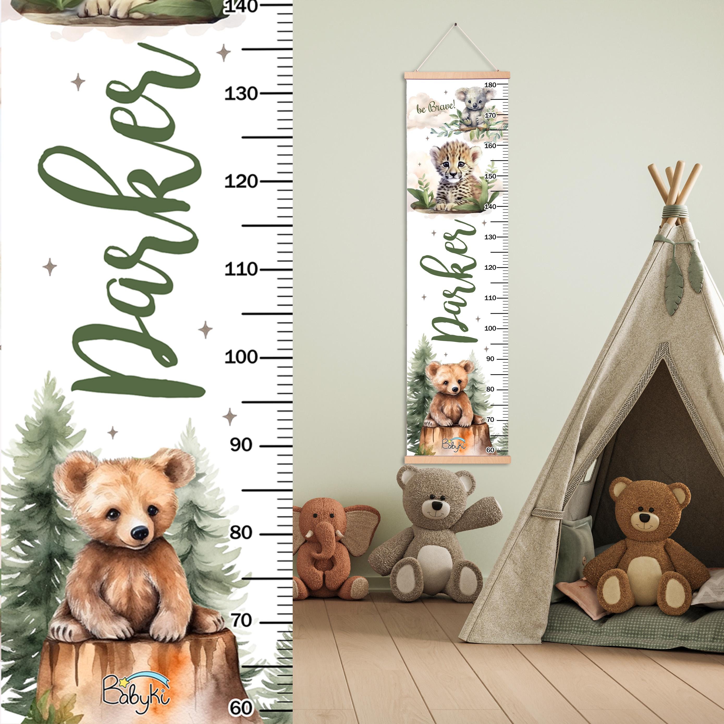 Forest Ruler Personalized Height Chart, Forest Animal Growth Chart, Teddy Bear and ...