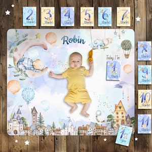 Décors photo pour nouveau-né, cadeau de baby shower, cartes en bois de mois en mois, décoration d'anniversaire, couverture Milestone, accessoire photo nouveau-né