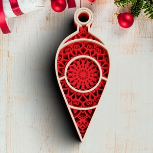 3D Christmas Ornament SVG Bundle: Layered Mandala Laser Cut Files image 7