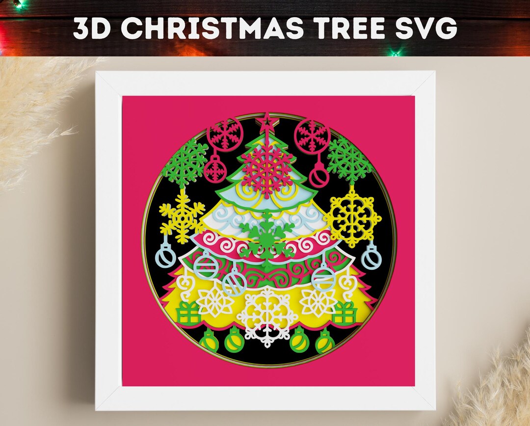 3D Christmas Tree Mandala SVG: Layered Ornament, Laser Cut File - Etsy
