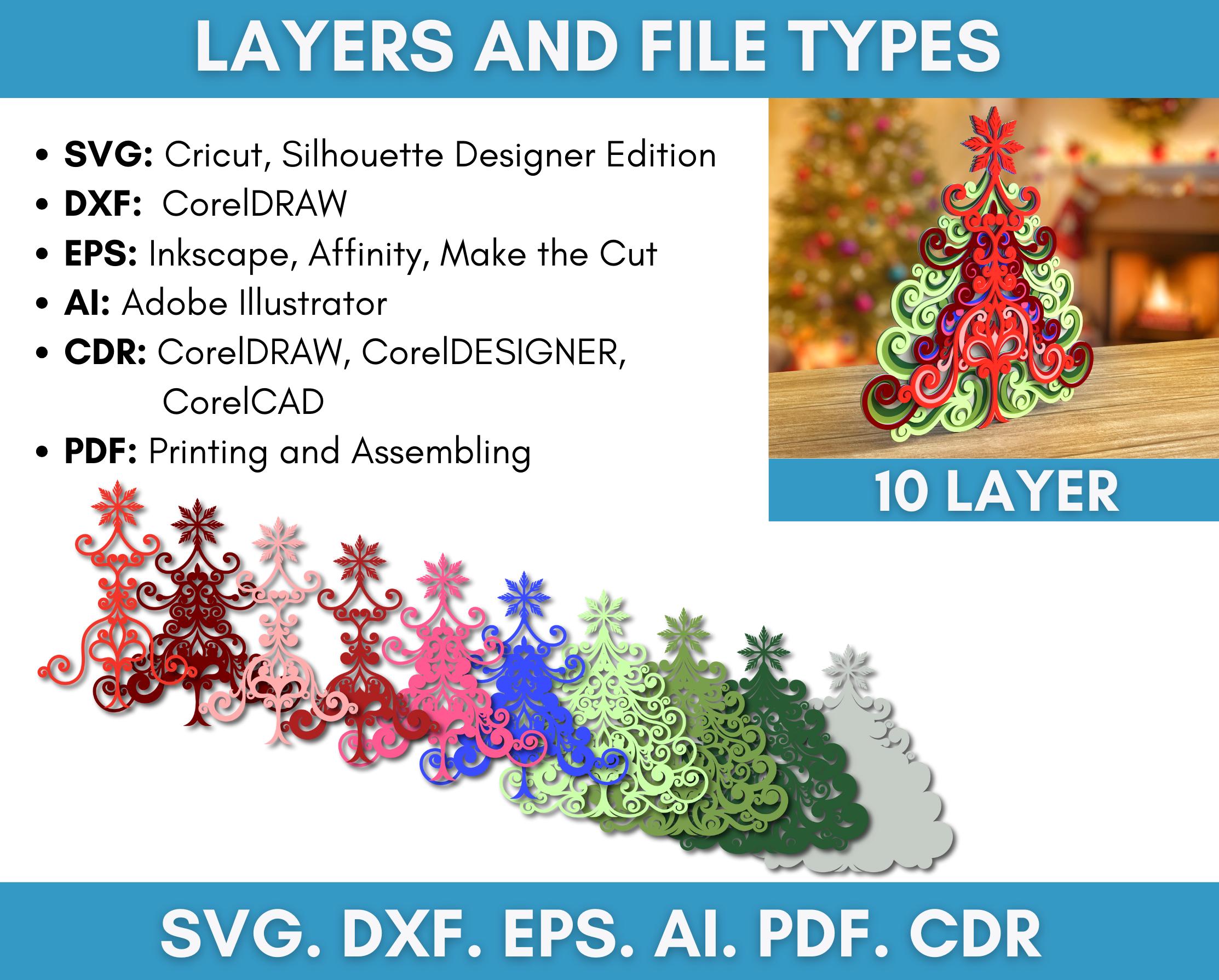 3D Christmas Tree Mandala SVG: Layered Laser Cut File (digital Download ...