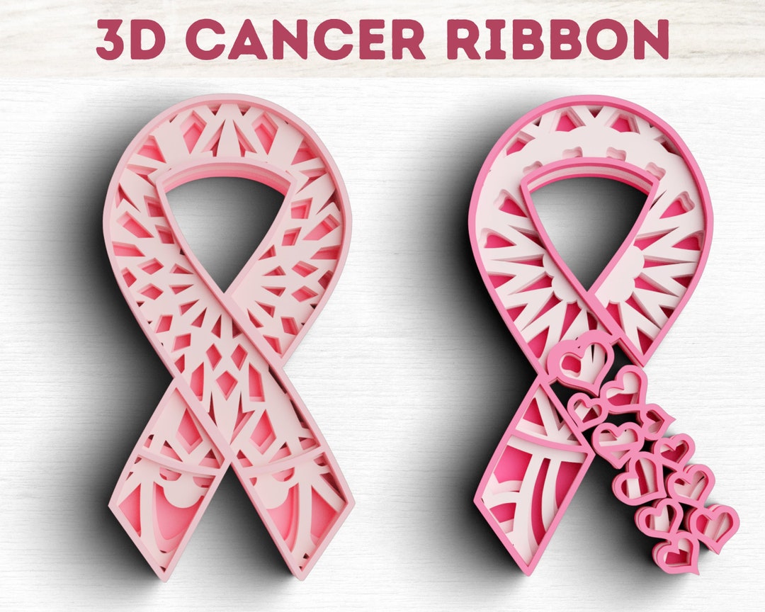Layered Ribbon Svg 3D Layered Awareness Ribbon SVG for Shadow Box, Laser Cut, Cricut ...