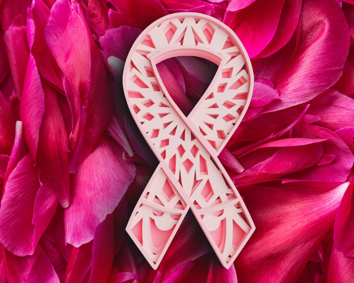 Layered Ribbon Svg 3D Layered Awareness Ribbon SVG for Shadow Box, Laser Cut, Cricut ...