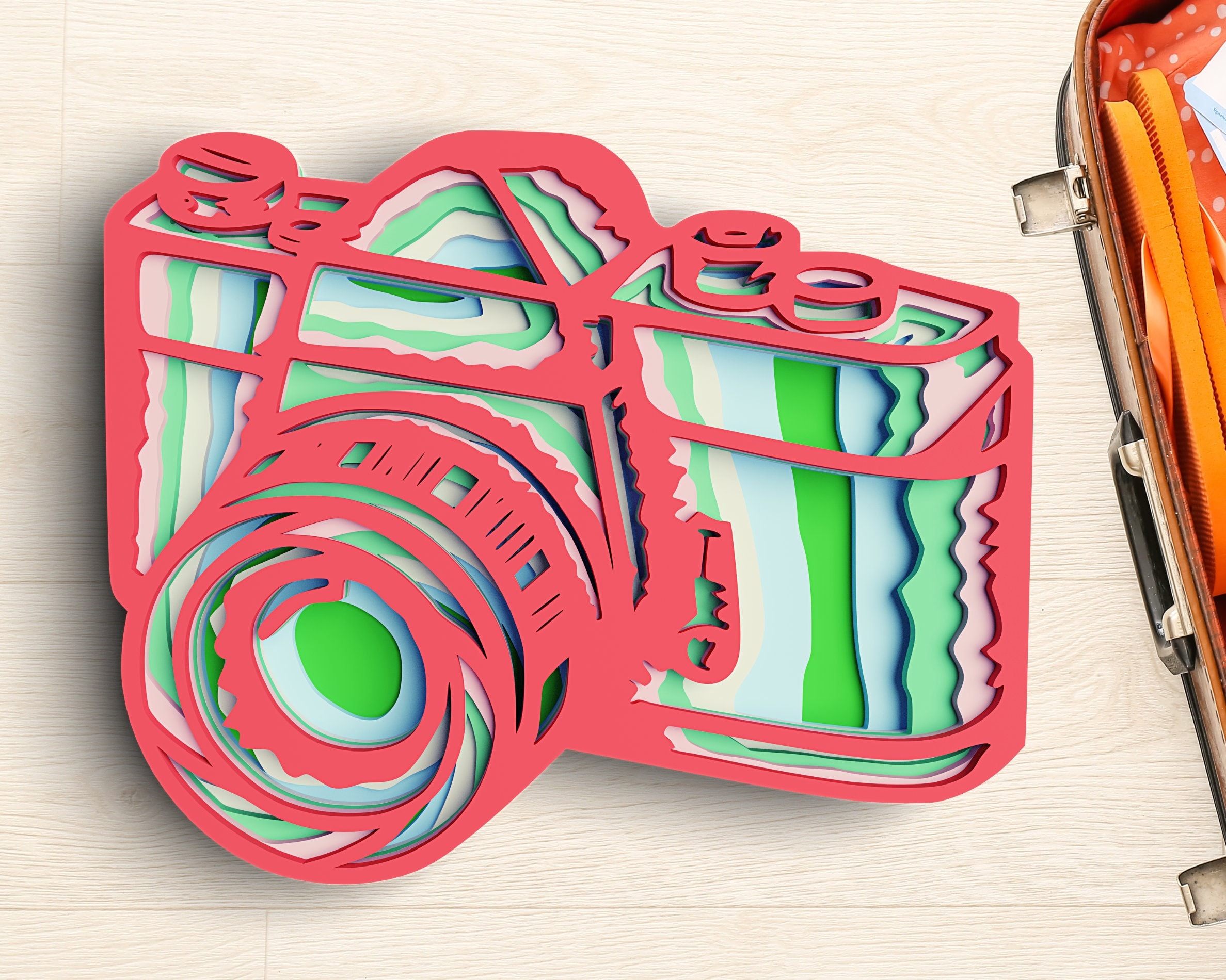 3D Camera Mandala SVG: Layered Photography Cut File - Etsy