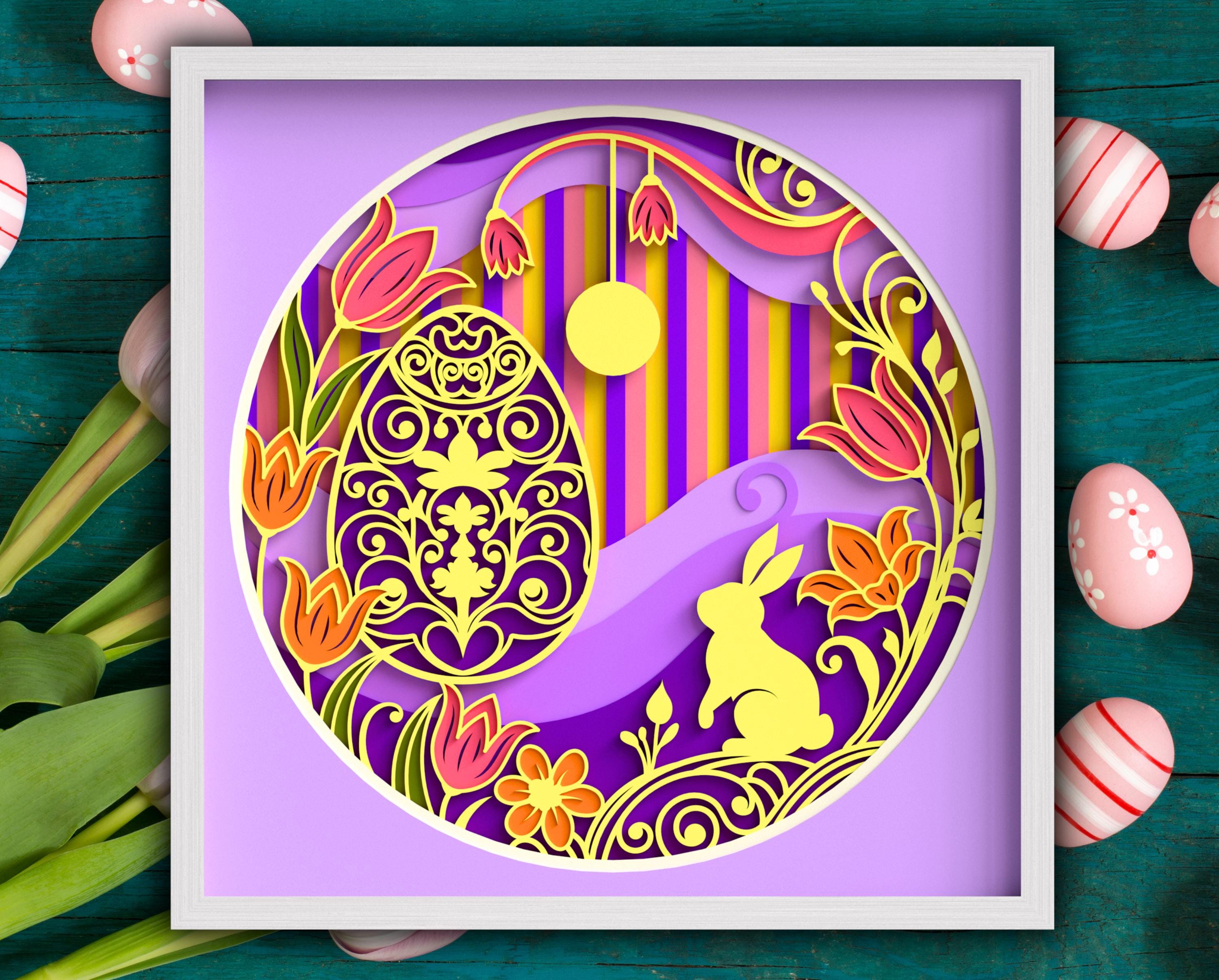 3D Easter Egg Shadowbox SVG: Floral Layered Papercut (digital Download ...