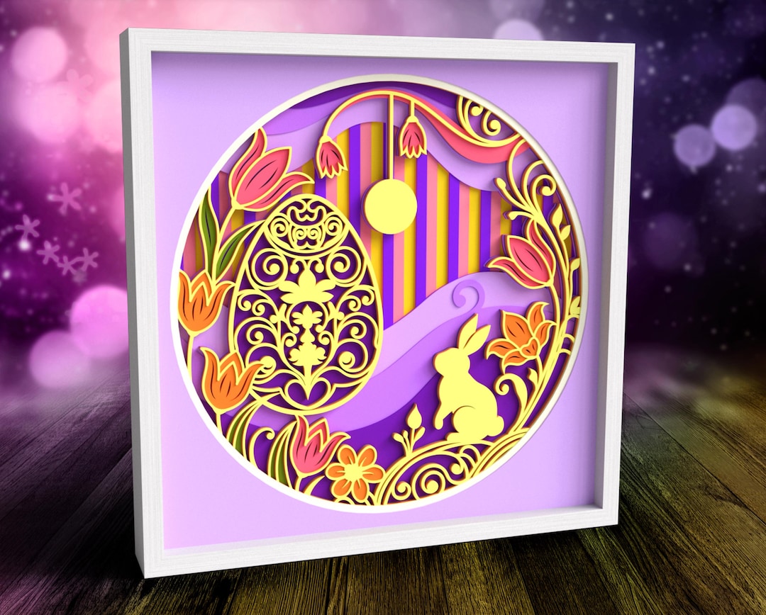3D Easter Egg Shadowbox SVG: Floral Layered Papercut (digital Download ...