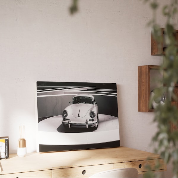 Black And White Porsche 356, Film Photography Print, Digital Scan, Large Wall Art