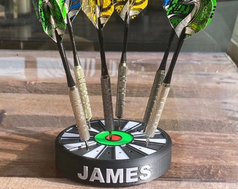 Personalized Dart Shaped Dart Holder with Name