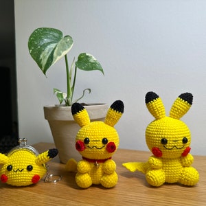 Pokémon Pikachu Amigurumi Crochet Collections | Handmade cute cartoon characters, coin bags, coin purse, finished product
