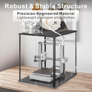 3D Printer Enclosure for Bambu Lab A1, Fume & Odor Control, Cutout for External Filtration, LED Lighting, Overheating Protection, Black zdjęcie 4
