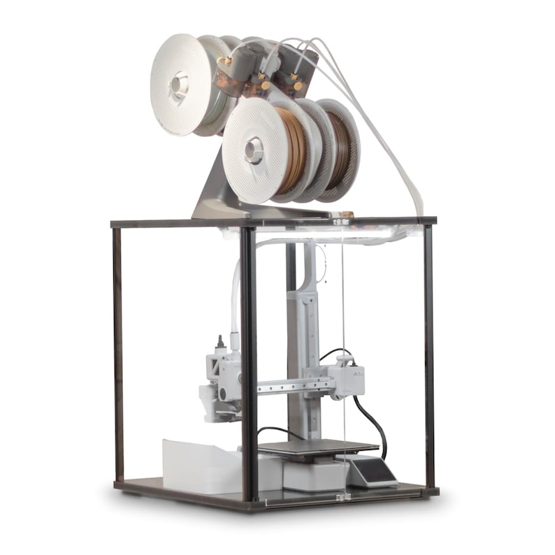3D Druckergehäuse für Bambu Lab A1 Mini, Rauch- & Geruchsregulierung, Aussparung für externe Filter, LED-Beleuchtung, Überhitzungsschutz, Schwarz Bild 1