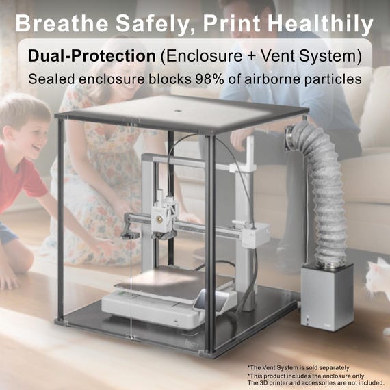 Bambu Lab A1用3Dプリンターエンクロージャー、排煙・臭気制御、外部